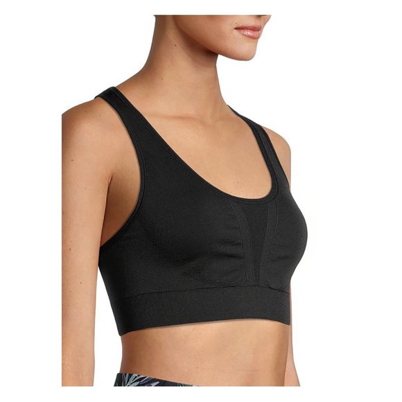 NWT Avia Women Active Wear Racerback Fashion Black Stretchy Sports Bra SZ Medium - Picture 5 of 6